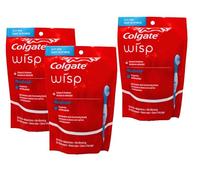 Colgate Max Fresh Wisp Lot de 3 mini brosses à dents jetables Menthe poivrée