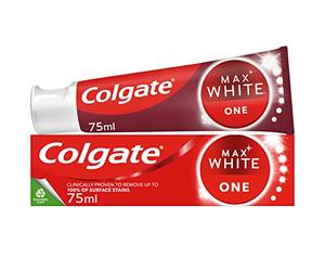 Colgate Max White One Dentifrice 75 ml, dentifrice blanchissant des dents avec une formule cliniquement prouvée, élimine jusqu'à 100% des taches de surface, contient des accélérateurs de blanchiment,
