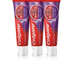 Colgate Max White Purple Reveal dentifrice rafraîchissant 3x75 ml
