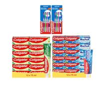 Colgate - MaxFresh 12x50ml & Chlorophyle 12x75ml + 4 Brosses à dents Medium