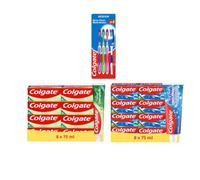 Colgate - MaxFresh 8x50ml & Chlorophyle 8x75ml + 4 Brosses à dents Medium