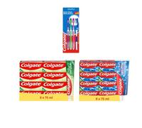 Colgate - MaxFresh 8x50ml & Chlorophyle 8x75ml + 4 Brosses à dents Souple