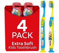 Colgate Minions Lot de 4 brosses à dents extra douces pour enfants avec ventouse intégrée, à partir de 5 ans