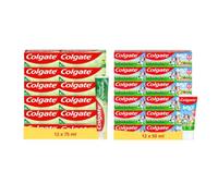 Colgate - Pack Dentifrice Kids 12x50ml & Chlorophyle 12x75ml