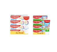 Colgate - Pack Dentifrice Total Active Blancheur 4x75ml & Kids Bluey 4x50ml