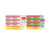 Colgate - Pack Dentifrice Total Active Blancheur 8x75ml & Kids Bluey 8x50ml