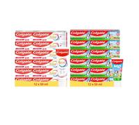 Colgate - Pack Dentifrice Total Active Caries 12x75ml & Kids Bluey 12x50ml