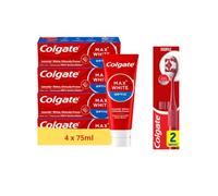 Colgate - Pack Max White Optic - 4x75ml + Duopack Brosses à dents Ultra