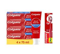 Colgate - Pack Maxwhite Instant - 4x75ml + Duopack Brosses à dents Ultra