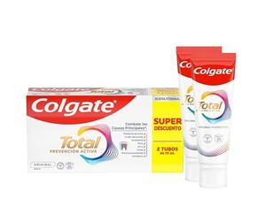 Colgate Prophylaxie active originale totale Dentifrice 2x75ml | Combat les principales causes* des problèmes de santé bucco-dentaire | Protection antibactérienne 24h | Prouvé cliniquement