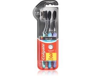 Colgate Slim Soft Active brosses à dents au charbon actif soft 3 pcs