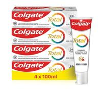 Colgate Total Dentifrice Soin Complet, Anti-Caries, Antibactérien 24 Heures, Fluor, Lot de 4 Tubes 100 ml