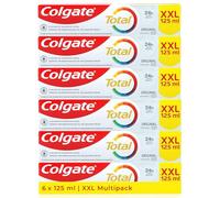 Colgate Total Original Lot de 6 dentifrices dentifrice XXL 125 ml Protection de l'émail