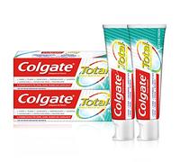 Colgate Total Plus Dentifrice Fraîcheur saine 2 x 75 ml - Nettoyage des dents pour une bouche saine et 12 heures de protection proactive* - Nettoie les dents, les gencives, les joues et la langue