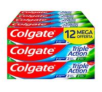 Colgate Triple Action 12 x 75 ml | Dentifrice au fluor | Dentifrice pour protéger les caries | Aide à garder les dents blanches naturelles | Rafraîchit l'haleine | Pour toute la famille