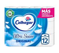 Colhogar - dermia - Papier toilette 2 couches avec Aqua tube - 12 rouleaux