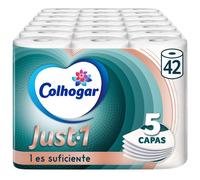 Colhogar Just 1 x42 Lot de 6 rouleaux de papier toilette ultra doux pour un maximum de confort Blanc 7 x 6 cm