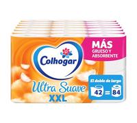 Colhogar Ultra doux XXL 7 x 6 - Papier toilette doux - Paquet de 42 rouleaux extra larges - Papier de toilette à 2 couches - 100% sans parfum - Blanc