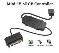 COl'hyMOON AR-1 RVB Contrôleur Câble 5V 3 Broches 3pin à SATA ARGB Mini Contrôleur HUB Adaptateur pour PC Ventilateur De Refroidissement Bande Lumineuse--Upgrade ARGB Adapter