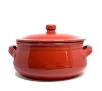Colì Maioliche e Terrecotte dal 1650 - Casserole rouge en terre cuite avec couvercle, 24 x 24 x 18 cm