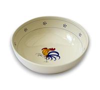 Colì, Saladier en majolique, grand bol en céramique, diamètre 25, hauteur 8,5 cm, motif coq
