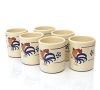 Colì Set Bicchieri Cilindrici Senza Manico Linea Gallo, Bicchiere Terracotta Acqua e Vino, 6 pezzi, Maioliche e Terrecotte dal 1650