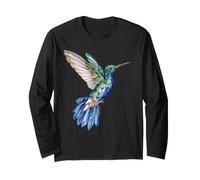 Colibri Aquarelle Amoureux des Oiseaux Jardin Wildlife Art Manche Longue