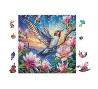 Colibri avec Fleurs de Magnolia 100 Pièces Puzzle Adulte en Carton Épais Activité Manuelle Éducative Anti-Stress Cadeau Créatif Fête des Mères Rapport Qualité-Prix 28x28cm