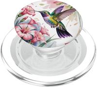 Colibri avec lavande rose lave la lumière, la couleur et PopSockets PopGrip pour MagSafe