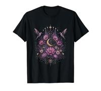 Colibri céleste Lune Fleur Lotus Mystique Violet T-Shirt Graphique avec Valeur, Homme, Noir, S