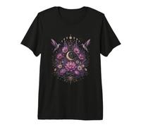 Colibri céleste Lune Fleur Lotus Mystique Violet T-Shirt Haut de Gamme
