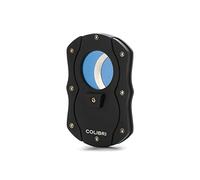 Colibri Coupe cigares Cut|Double Guillotine| Noir et Bleu|Déclenchement Lames à Ressort|jauge jusqu'à 62 Anneaux| Conception Ergonomique |livré dans Une boîte-Cadeau