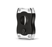 Colibri Coupe cigares SV-Cut |Noir et Chrome |Déclenchement Lames à Ressort|Coupe v-Cut Profondeur 7 mm et Coupe Droite jusqu'à 3 mm |jauge jusqu'à 68 Anneaux| Conception Ergonomique