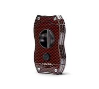 Colibri Coupe cigares V-Cut - Fibre de Carbone - Déclenchement Lames à Ressort - Coupe v-Cut Profondeur 7 mm - jauge jusqu'à 60+ Anneaux - Conception Ergonomique