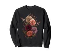 Colibri Dahlia Fleurs Botanique Oiseau Floral Sweatshirt