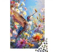 Colibri dans Jardin Fleuri Puzzle 1000 Pieces Puzzle Adulte Classique Jeu D'Intelligence 52x38cm/1000pcs