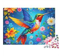 Colibri dans Les Fleurs Puzzle 1000 Pièces Cadeau Unique Animaux Jeu Éducatif Défi Jouet À De Qualité Supérieure Peinture Art pour Adultes Et Enfants À Partir De 12 Ans 70x50cm/1000pcs