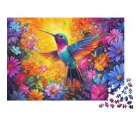 Colibri en Fleur_1 Puzzle 1000 Pièces Adulte Adultes Activité D’intérieur Puzzle Éducatif Amélioration De La Mémoire Écologique Carton Recyclé 100% 38x26cm/1000pcs