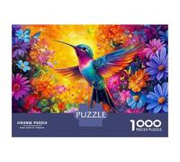 Colibri en Fleur 1000 Pièces Pack Puzzle Puzzle Carton Extra-épais - Favori des Collectionneurs, Détente Mentale, Pause Bureau Voyage Et Cadeaux De Fête 52x38cm/1000pcs