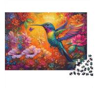 Colibri en Fleur Puzzle 1000 Pièces Adulte Famille Jeu De Société Activity À La Maison Idée Cadeau Unique Développement Cognitif Carton Résistant 52x38cm/1000pcs