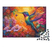 Colibri en Fleur Puzzle Classique 1000 Pièces Carton Robuste pour Adultes, Défi Impossible Difficile, Anti-Stress, Excellent Cadeau De Relaxation 52x38cm/1000pcs