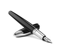 Colibri Equinox Stylo |Laque noire | Stylo de luxe | Taille moyenne | Pince à ressort avec plumes Bock | Livré dans une jolie boîte cadeau pour hommes et femmes