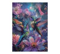 Colibri Fleur Galaxie 1000pcs Mini Puzzle pour Famille Difficile | 70x50cm Carton Décor Salon Structure Durable Cadeau Anniversaire Soulagement Anxiété
