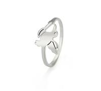 Colibri Fleurs Feuilles Bague Ouverte Femmes En Acier Inoxydable Réglable Bagues Oiseau Animal Bijoux Cadeau D’anniversaire