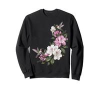 Colibri Floral botanique pour Amoureux des Oiseaux Rose Art Sweatshirt