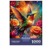 Colibri Parmi Les Roses 1000 Pièces Puzzle Classique Coffret Puzzle Carton Épais - Ultra Dur, Détente Et Créativité, Idéal pour Loisirs Indoor Et Petits Cadeaux 38x26cm/1000pcs