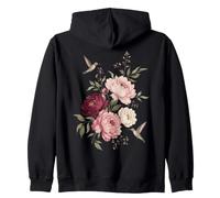 Colibri Pivoines Floral Botanique Jardin Nature Sweat à Capuche