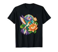Colibri Pose avec Une Fleur de Lotus pour Les Adultes Qui Aiment T-Shirt