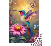 Colibri Puzzle 1000 Pièces Papier pour Adultes Fleurs Jeu de Puzzle 1000 Pièces Cadeau Décoratif 52x38cm/1000pcs