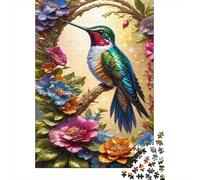 Colibri Puzzle pour Adultes Puzzle 1000 Pièces Floral Décompression Décoration Maison Cadeau 52x38cm/1000pcs